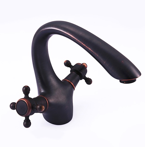 Genoa Antique Double Handle Bathroom Sink Faucet